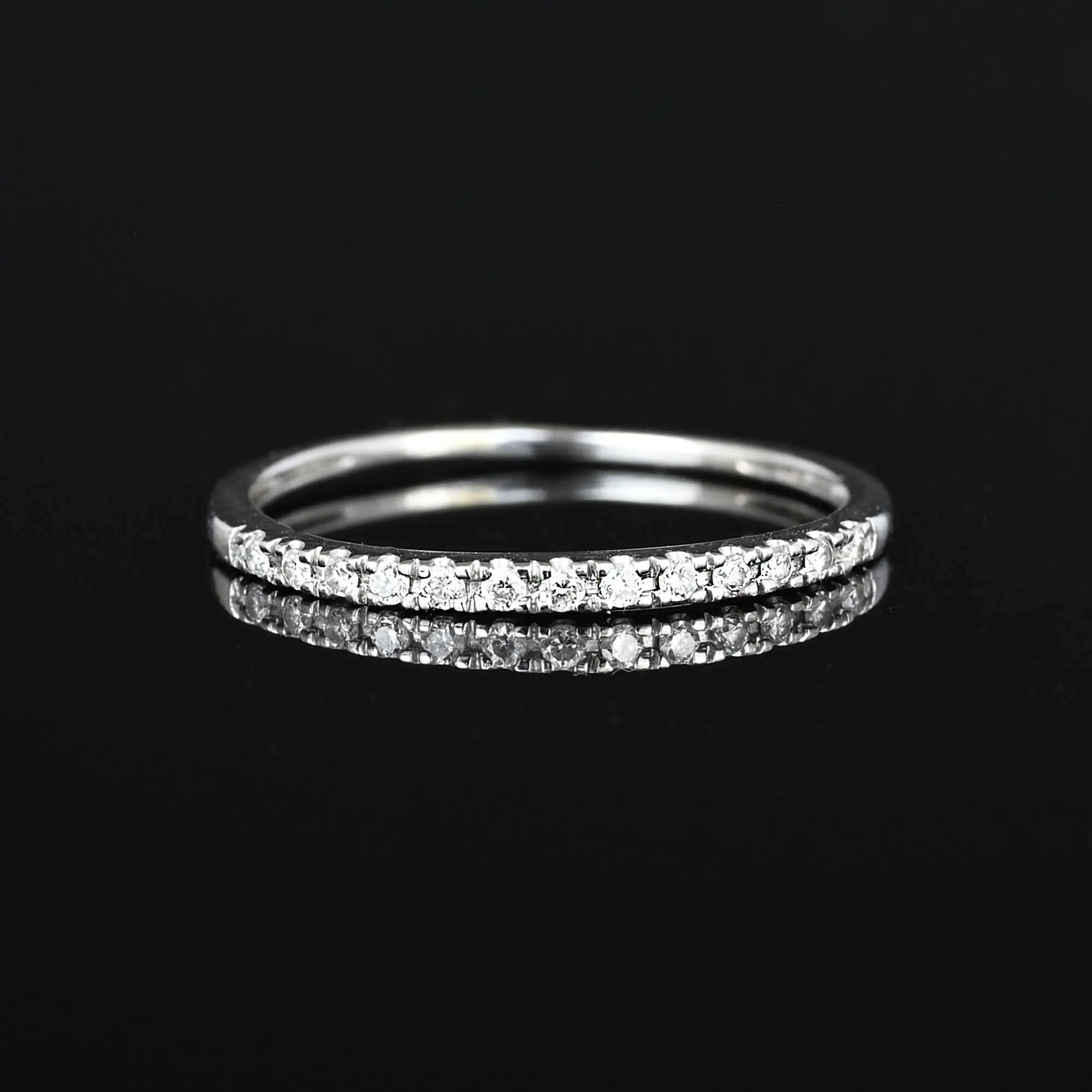 14K White Gold Diamond Half Eternity Ring Band