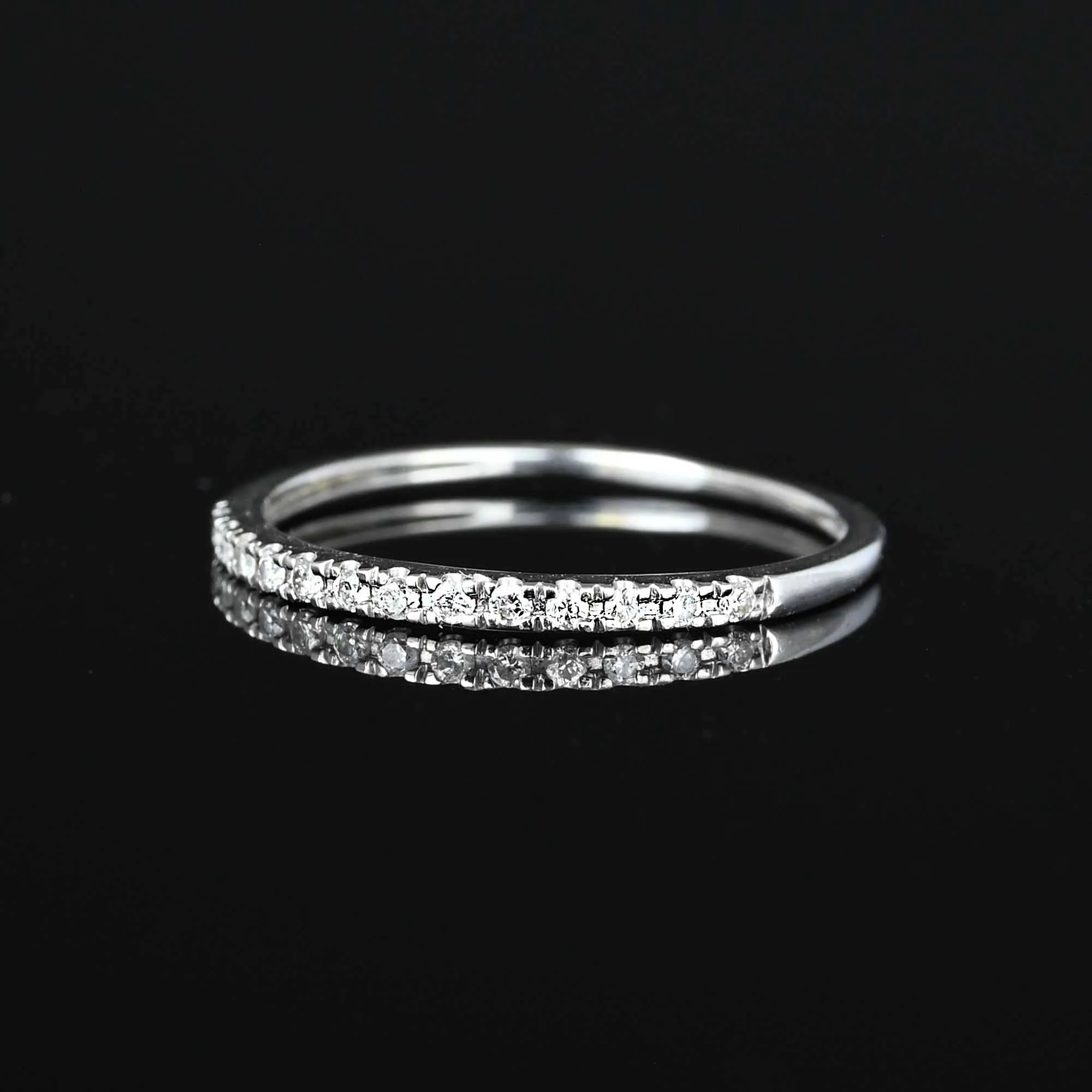 14K White Gold Diamond Half Eternity Ring Band