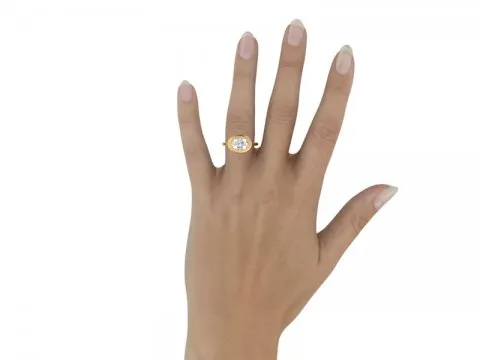 1.73ct Bezel Set East/West Oval Solitaire