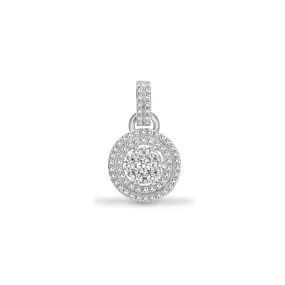 18ct White 0.39ct Diamond Cluster Pendant