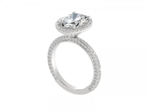 2.48ct Oval Solitaire With Diamond Halo