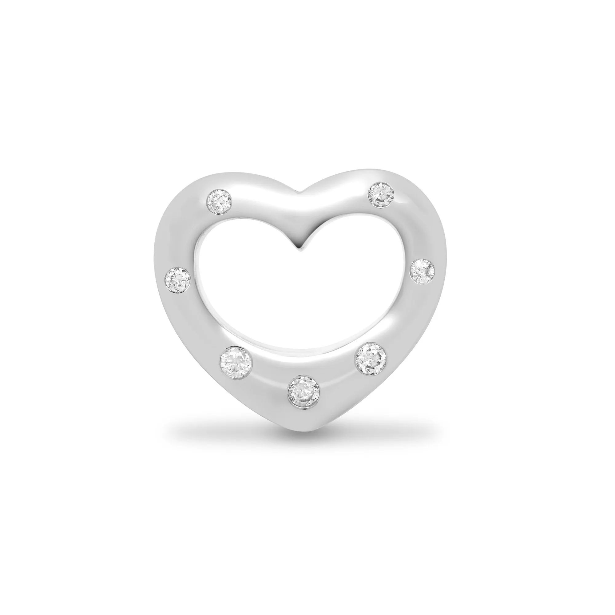 9ct White Gold Diamond Heart