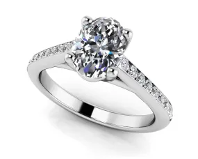 Alluring Oval Diamond Engagement Ring with 1.92 ct. (1.60 ct. center diamond)