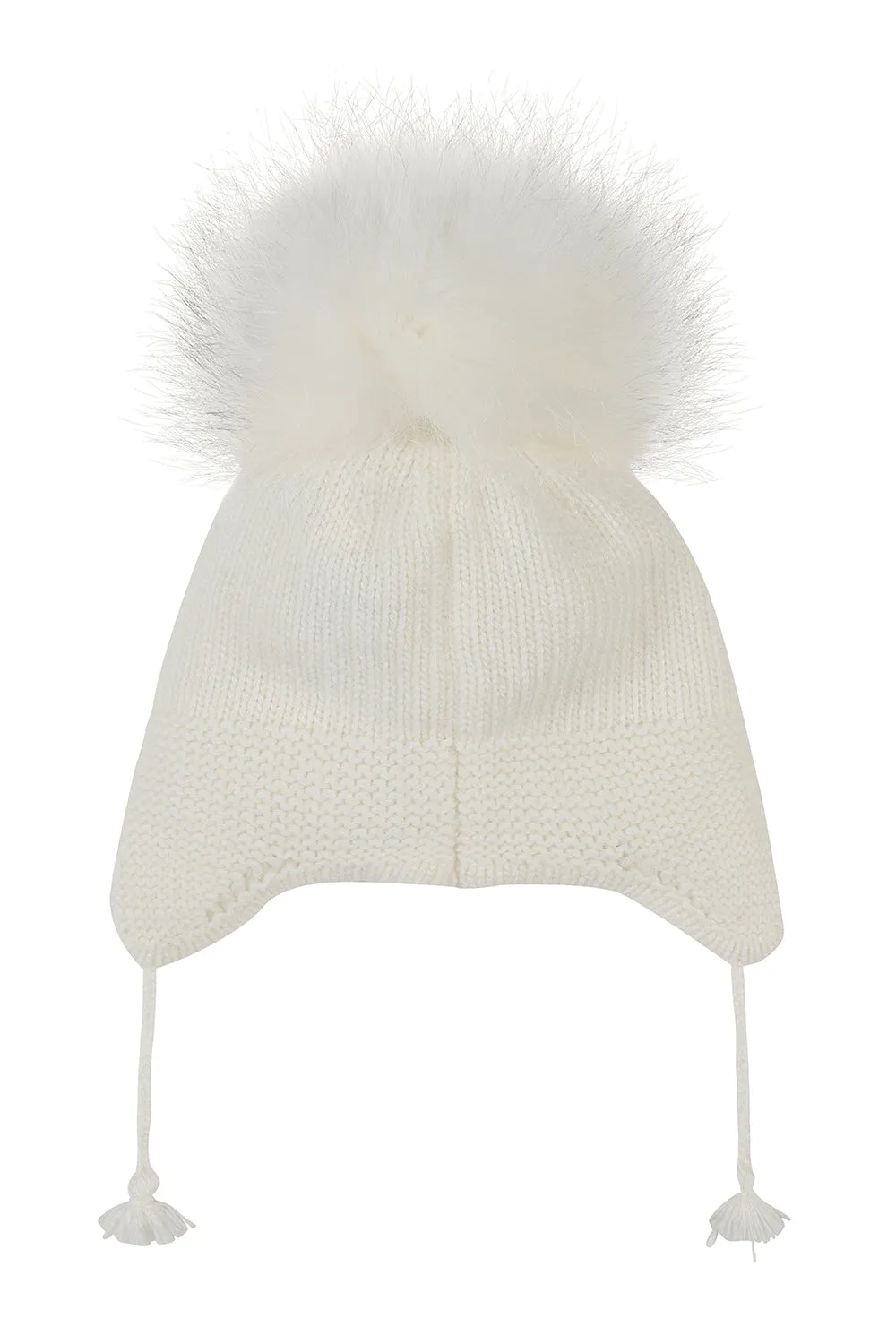 Angora Single pompom tassel hat / Ivory