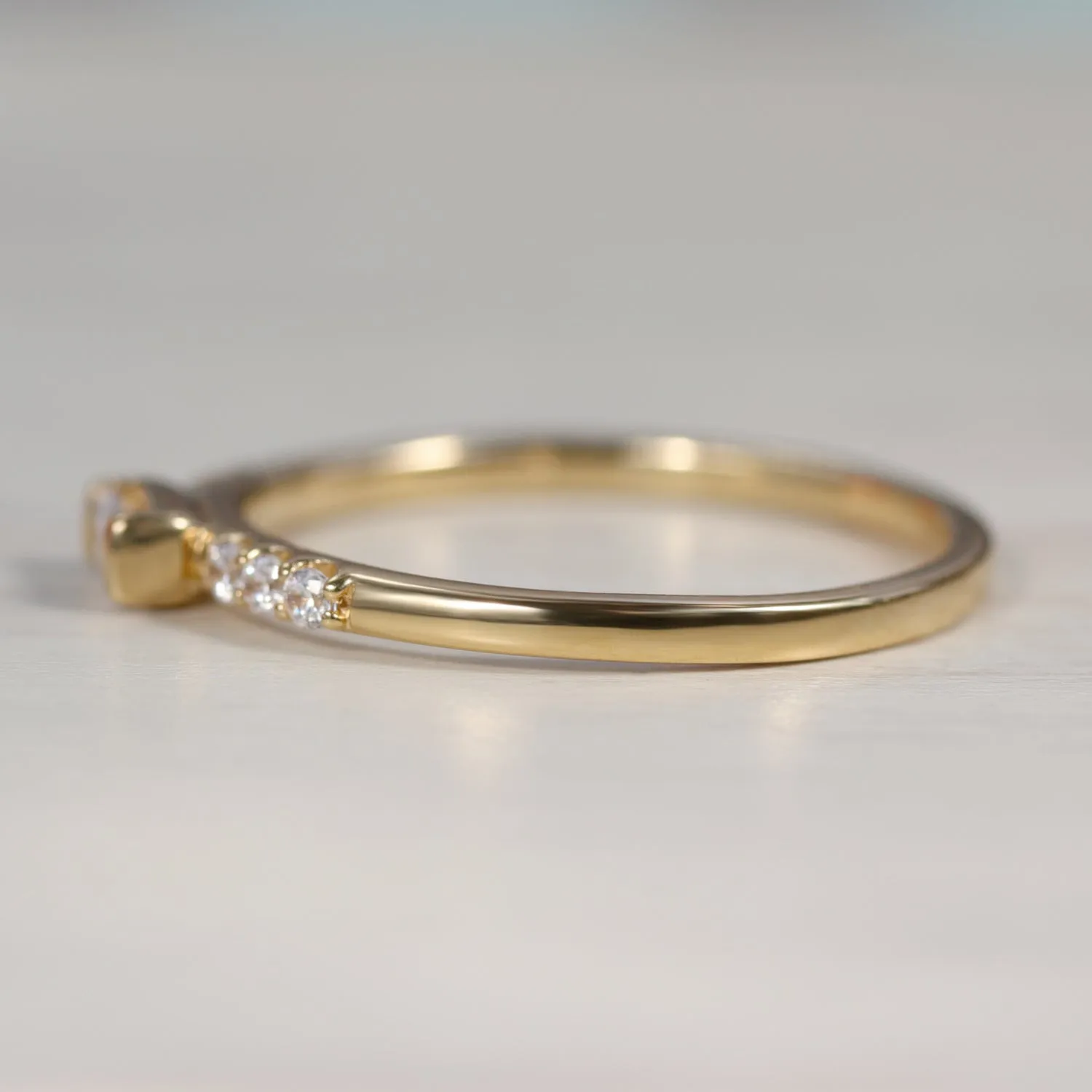 Baguette Stacking Ring with Accent Stones