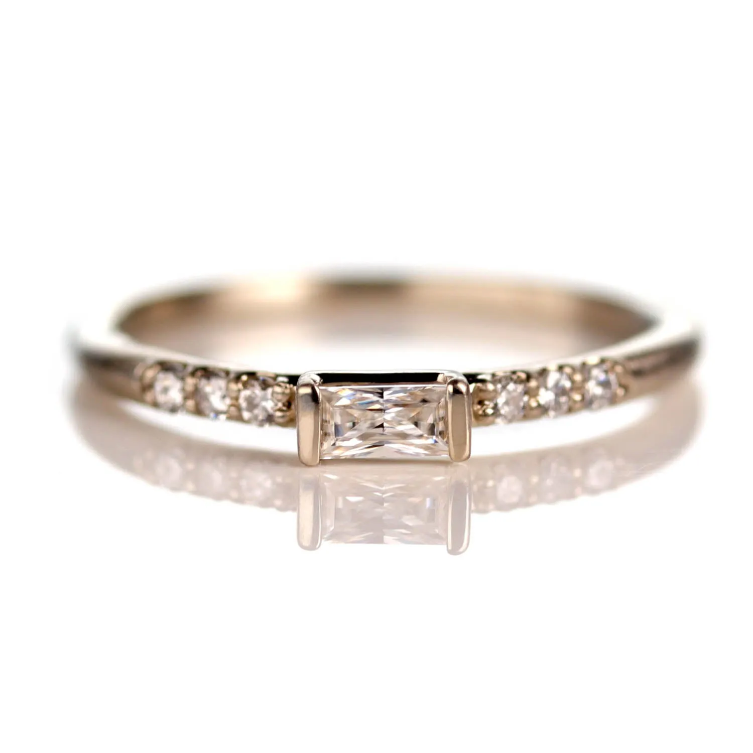 Baguette Stacking Ring with Accent Stones