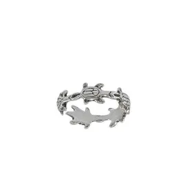 Bale of Sea Turtles Sterling Silver Toe Ring TR1470