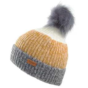 Barbour Hats Dipton Pom Beanie Hat - Blue-Mustard-White