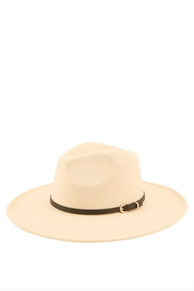 Basic Buckle Fedora (Ivory)