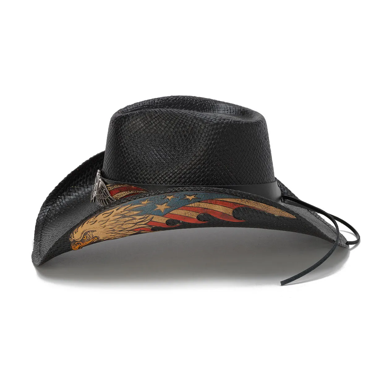 Black Eagle Straw Cowboy Hat