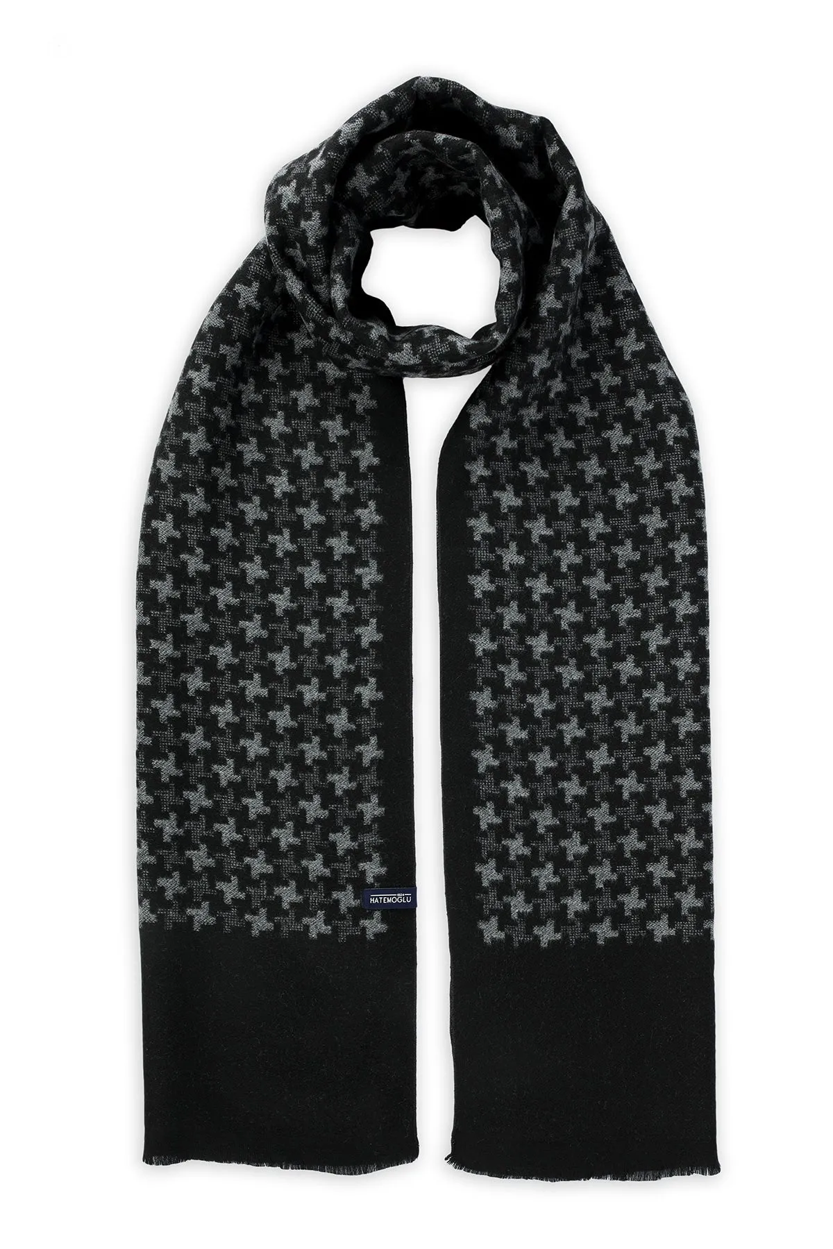 Black - Gray Star Patterned Scarf