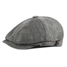 Breathable linen newsboy hat