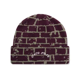 Cash Only Bricks Beanie - Burgundy