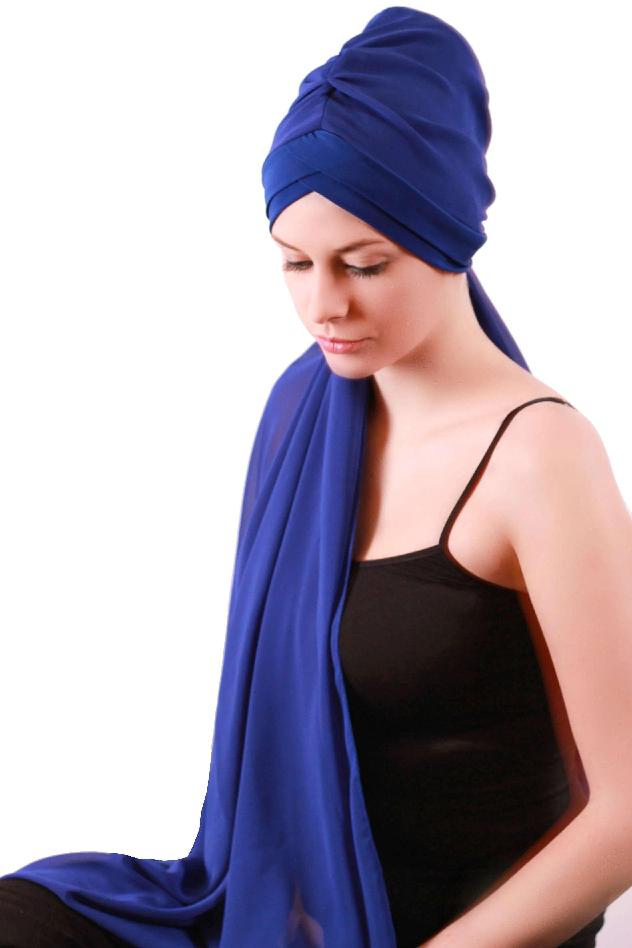 Chiffon Headwear with Long Schal