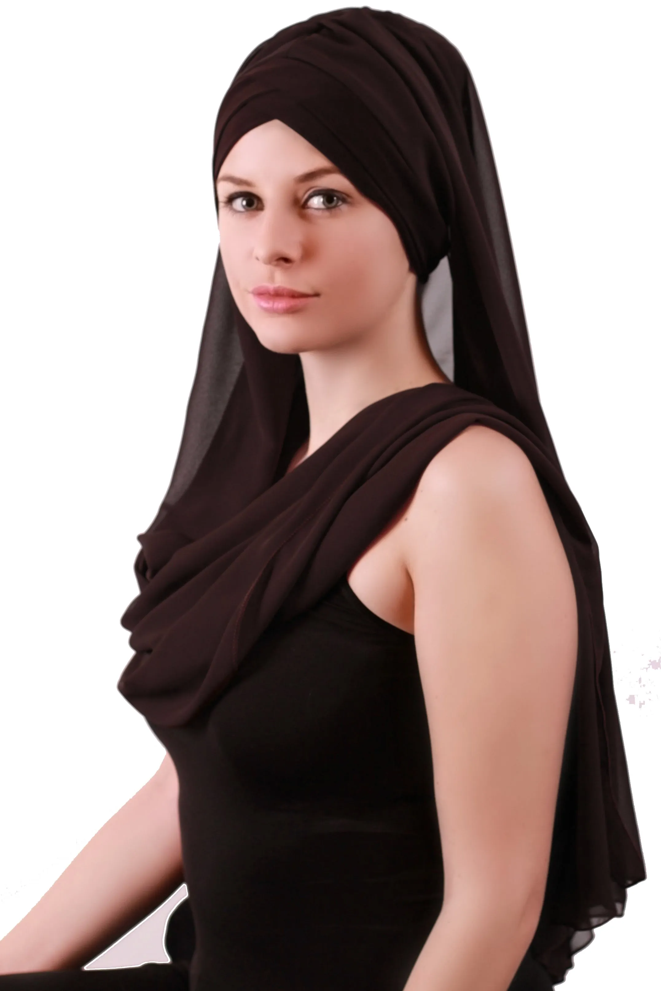 Chiffon Headwear with Long Schal