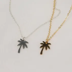 Coco | Coconut Palm Tree 18K Gold Plated or Stainless Steel Pendant Chain