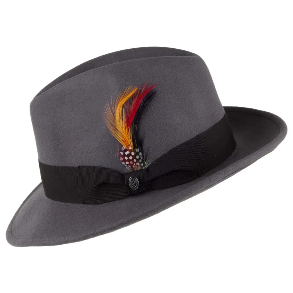 Crushable Pinch Crown Fedora - Grey