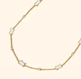 Crystal and Baguette Choker Necklace