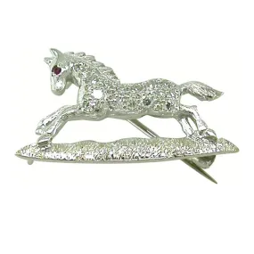 Diamond Horse Brooch