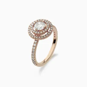 Diamond2 Solitaire Double Halo Ring with embellished band