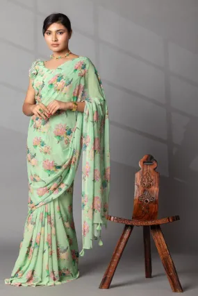 Digital Floral Print Georgette Saree