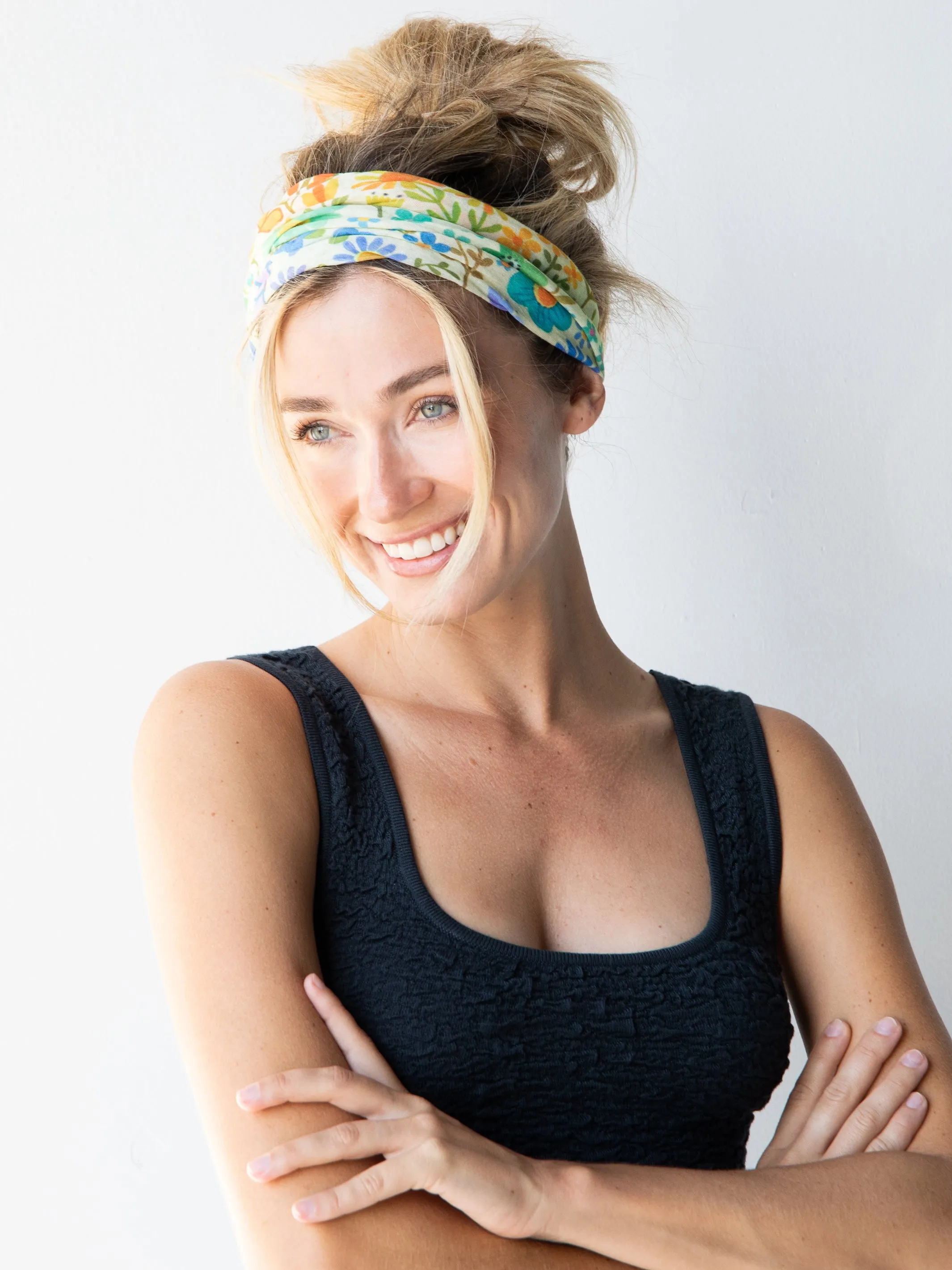 Full Boho Bandeau® Headband - Rainbow Flowers