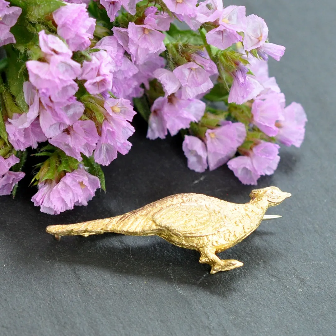 Gold Pheasant Brooch