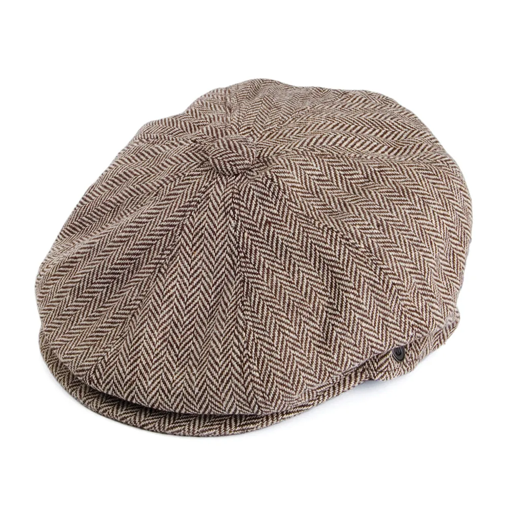 Herringbone Newsboy Cap Brown Wholesale Pack