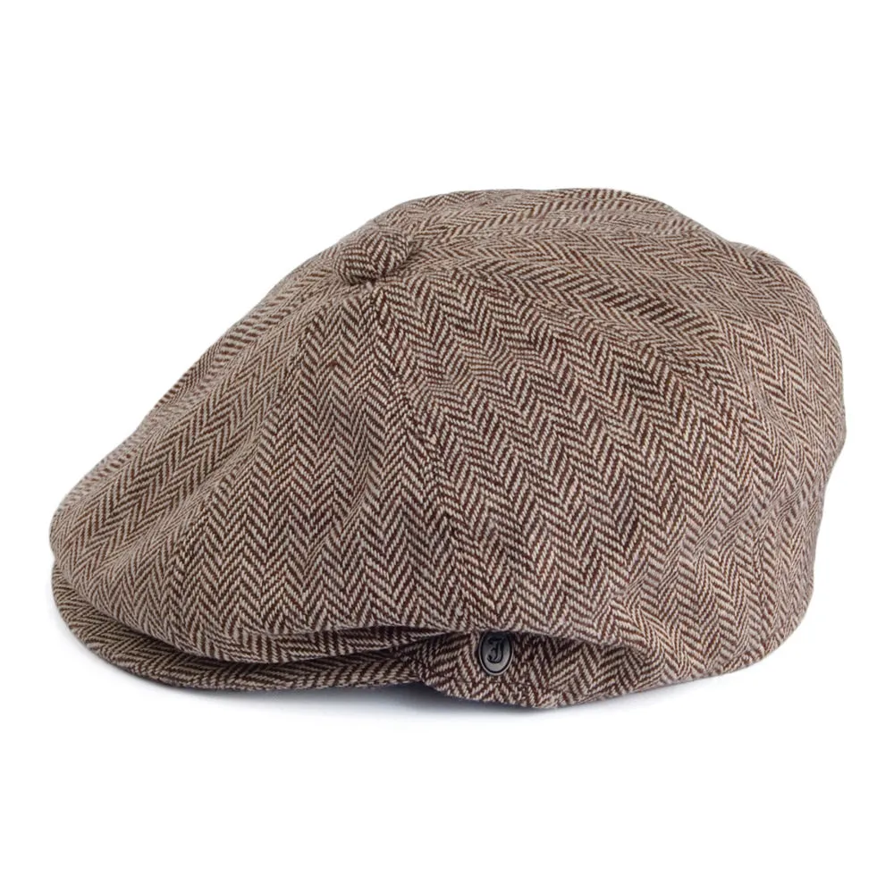 Herringbone Newsboy Cap Brown Wholesale Pack