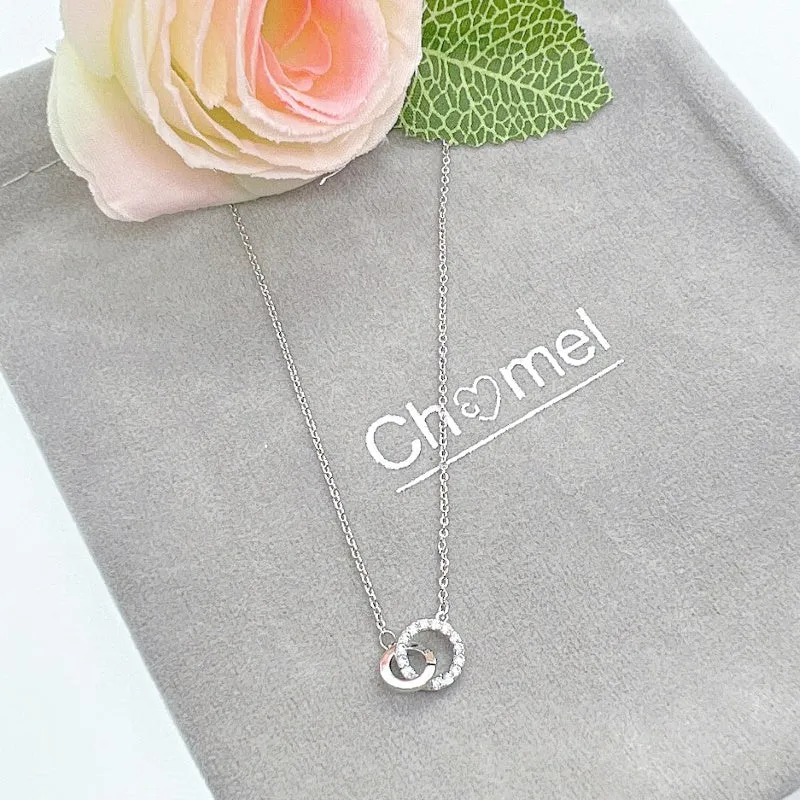 Interlocking Round Cubic Zirconia Necklace