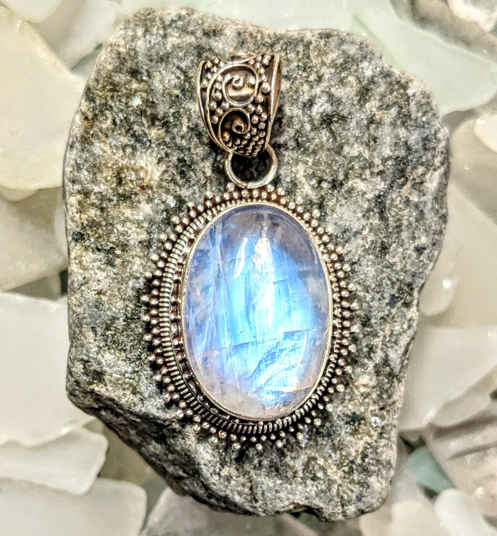 Iridescent Moonstone Pendant