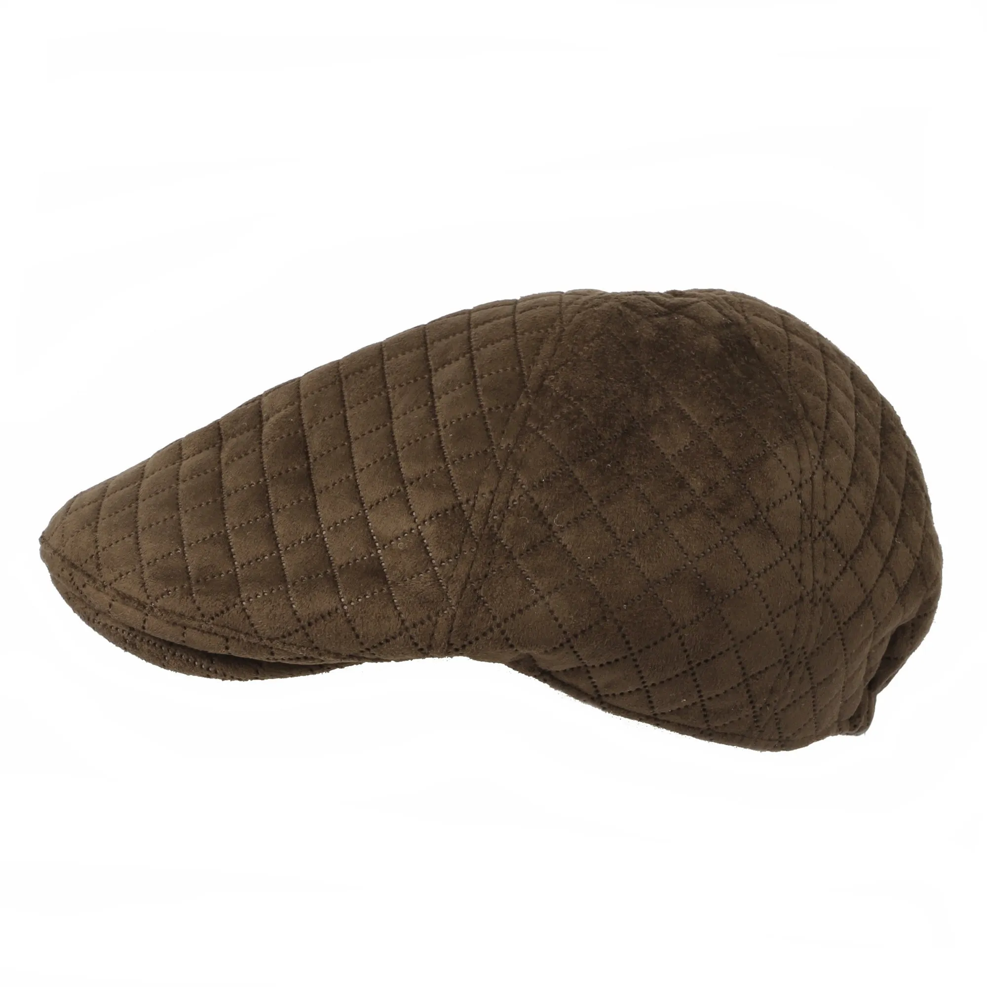 Ivy Flat Cap Quilting Soft Suede Newsboy Hat SL31120