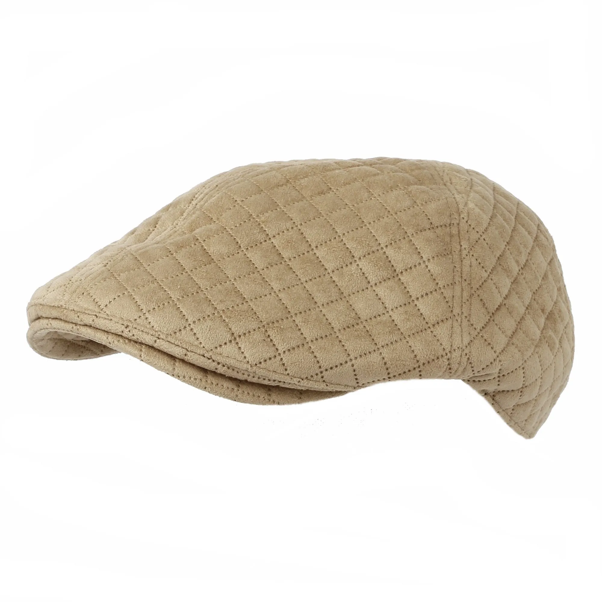 Ivy Flat Cap Quilting Soft Suede Newsboy Hat SL31120