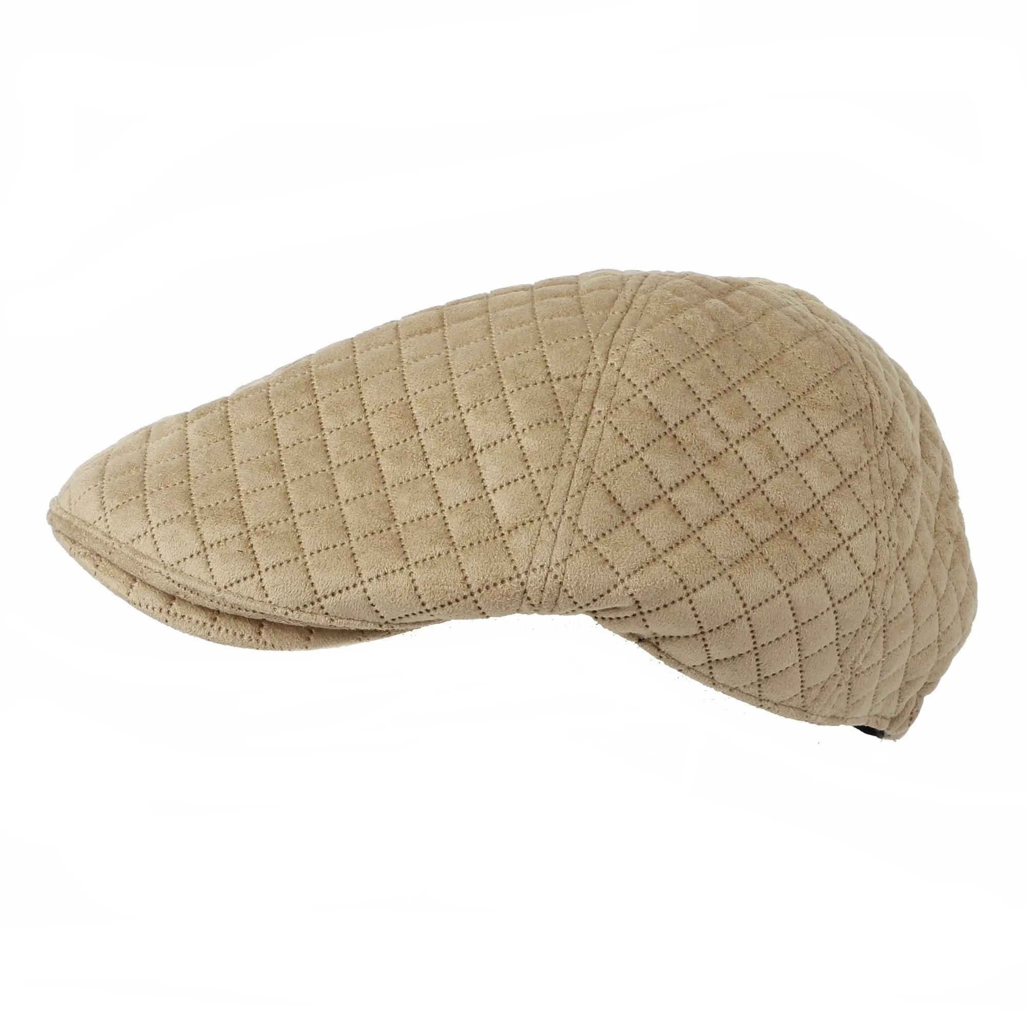 Ivy Flat Cap Quilting Soft Suede Newsboy Hat SL31120