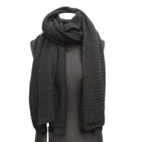 Jacquard Solid Oversized Scarf - Black