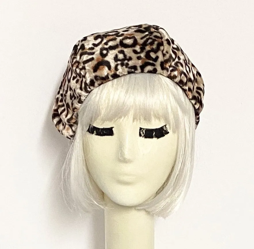 Leopard Velvet Beret Hat