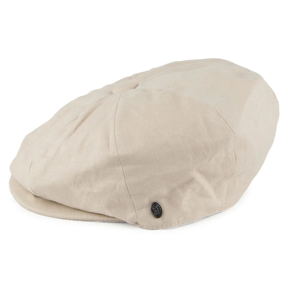 Linen Newsboy Cap - Natural