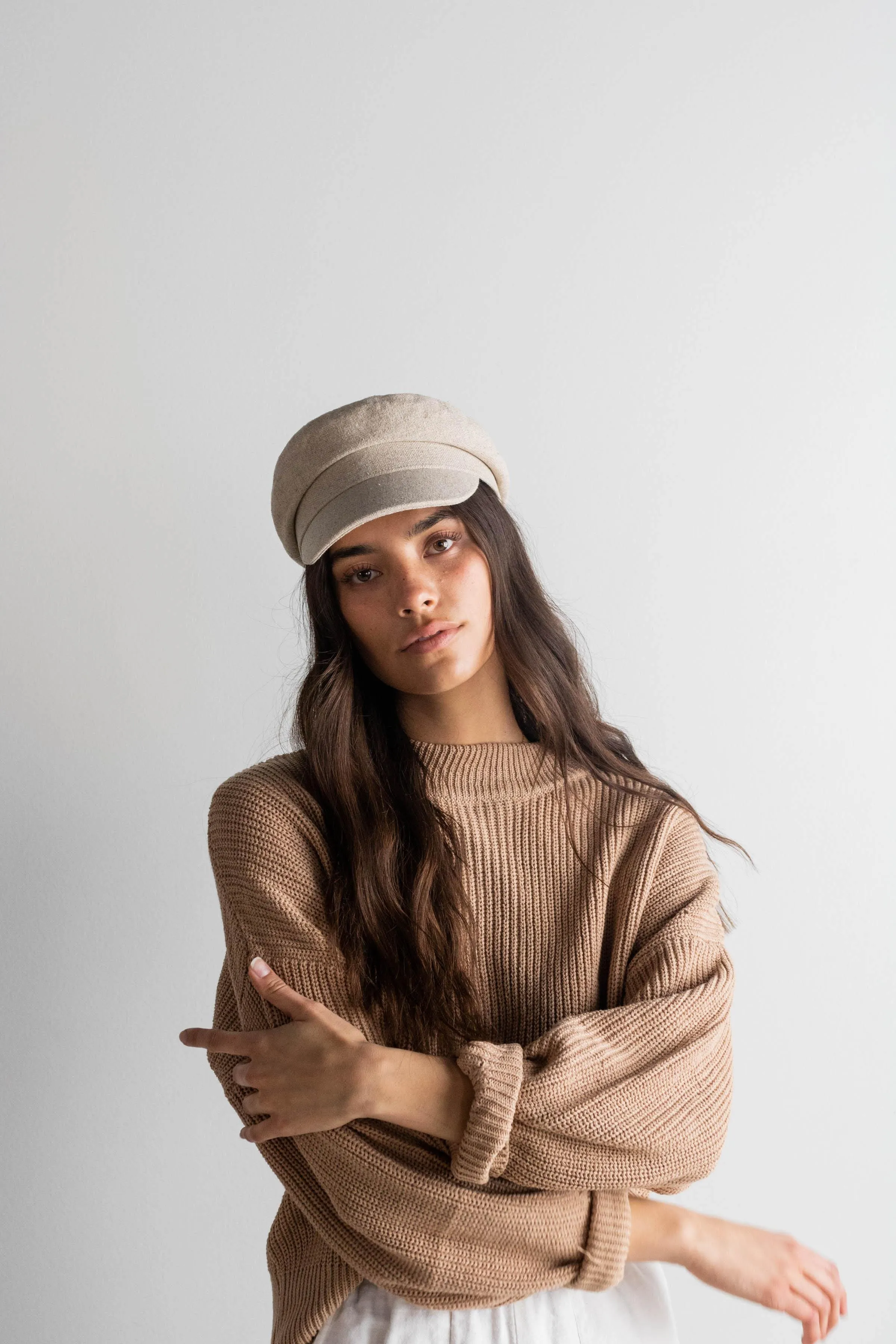 Linen Newsboy Cap