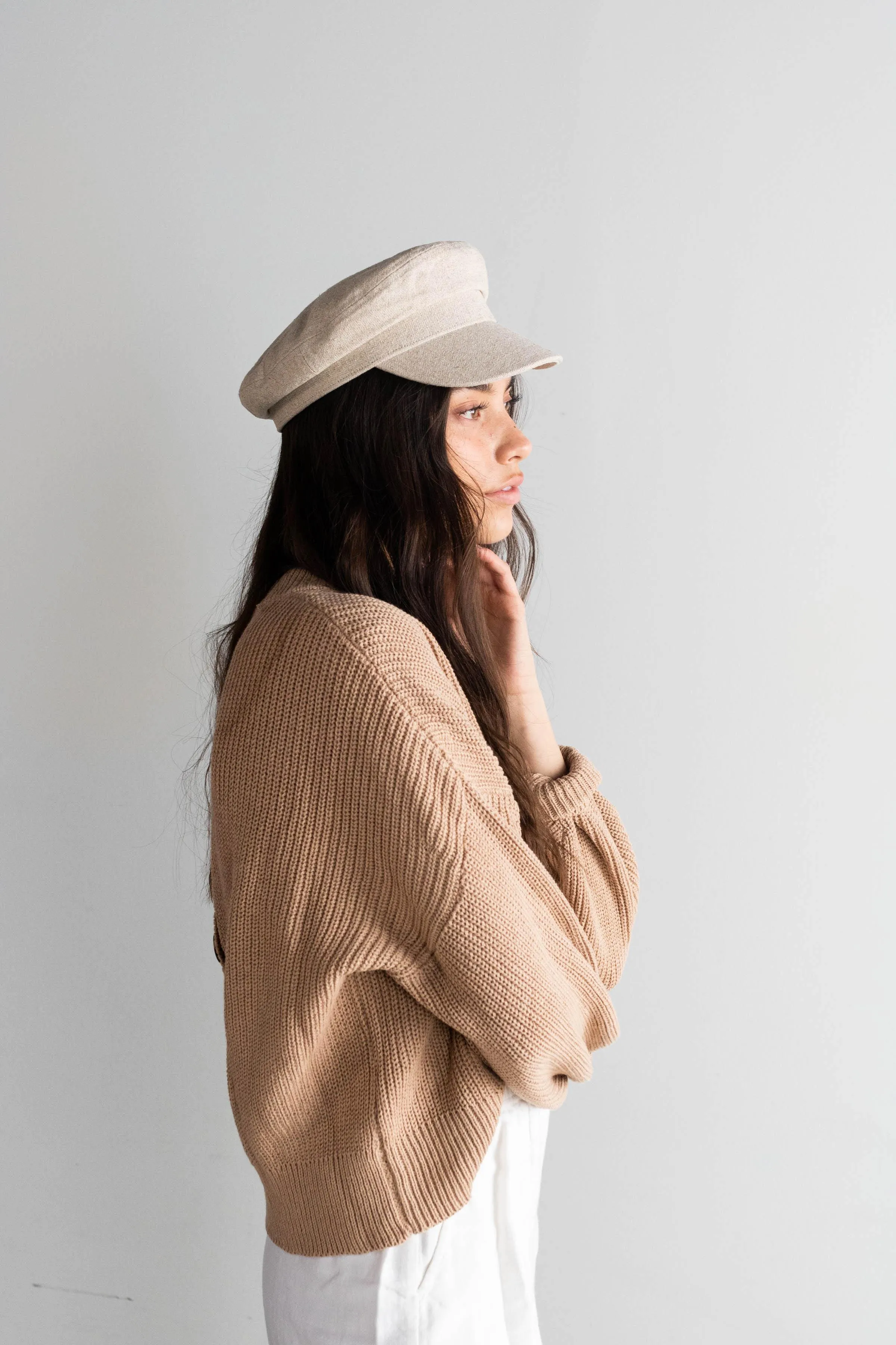 Linen Newsboy Cap