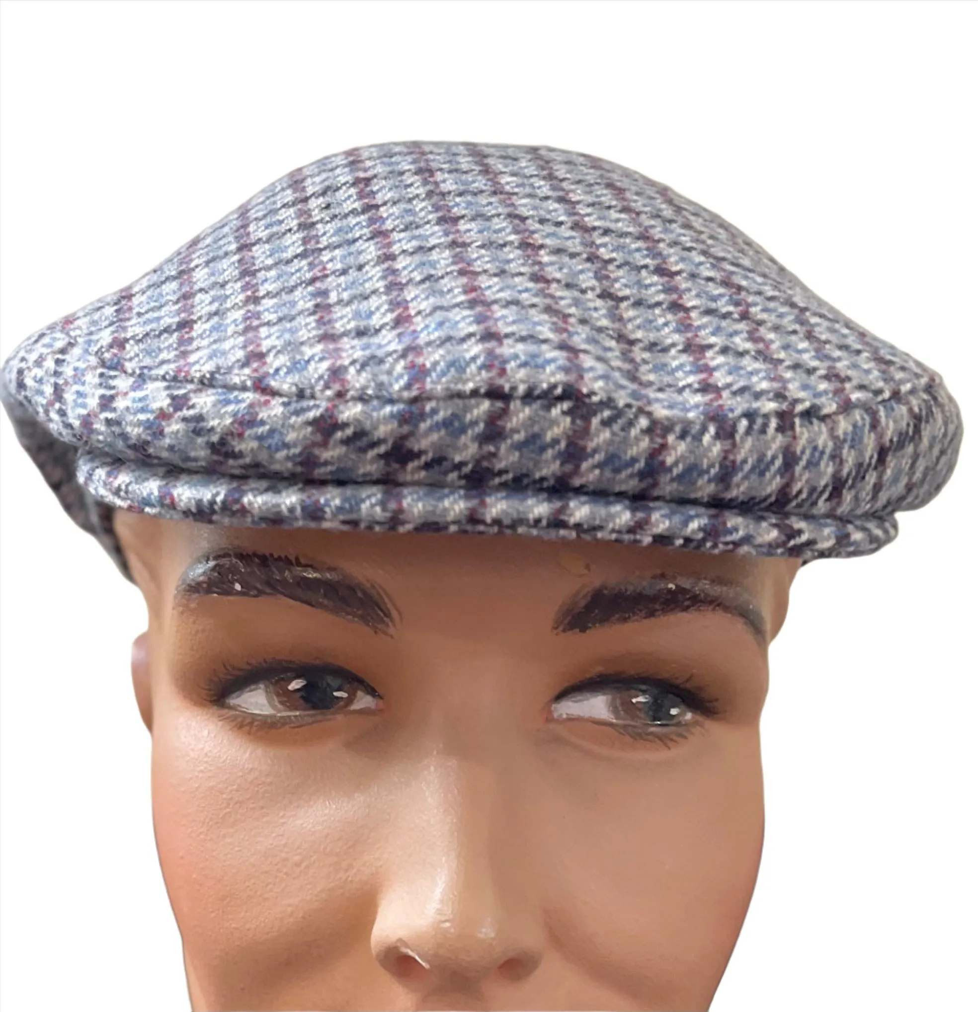 Linney - County Cap - Wool Blend - Tweed - Blues and Plum