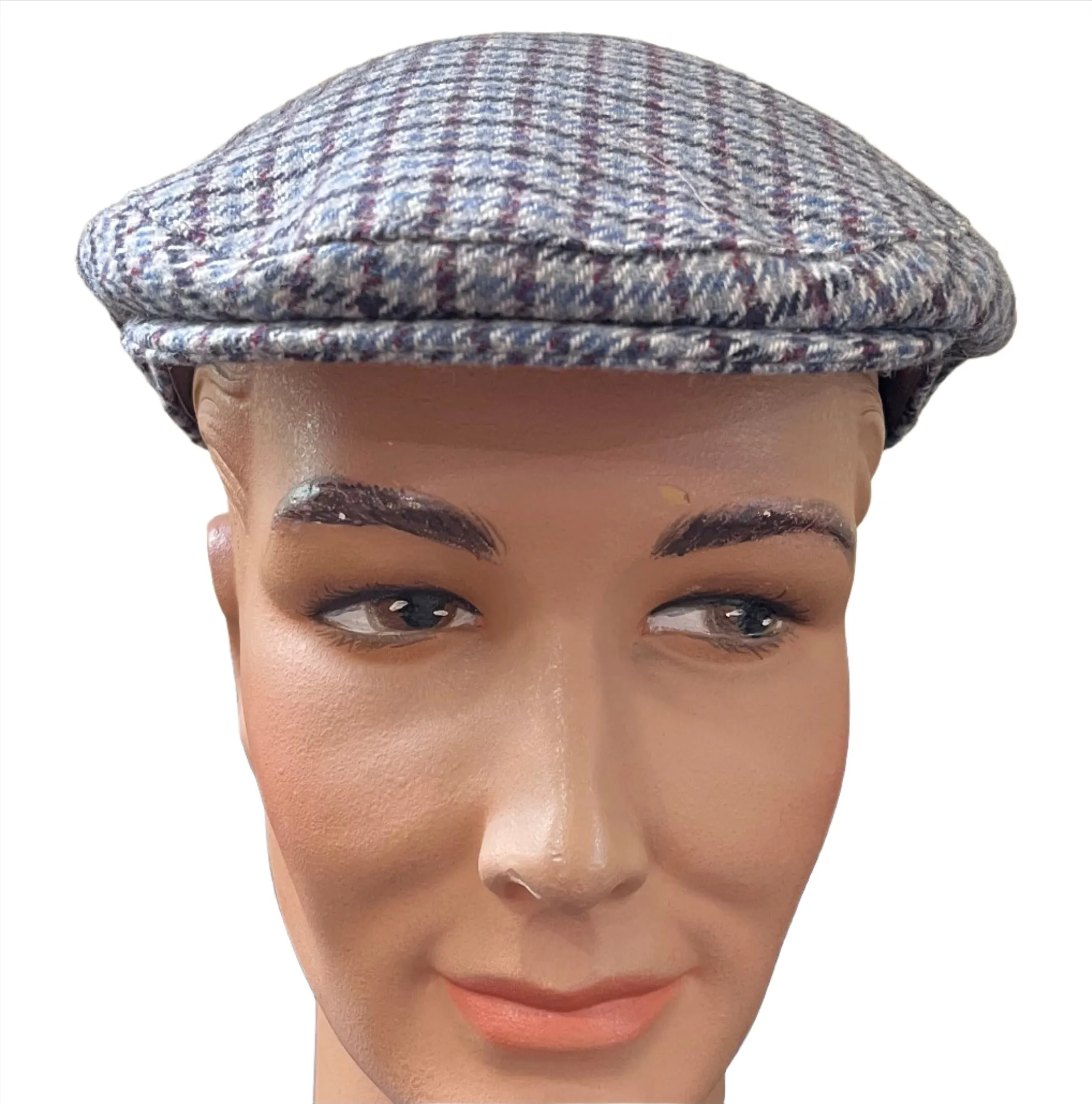 Linney - County Cap - Wool Blend - Tweed - Blues and Plum