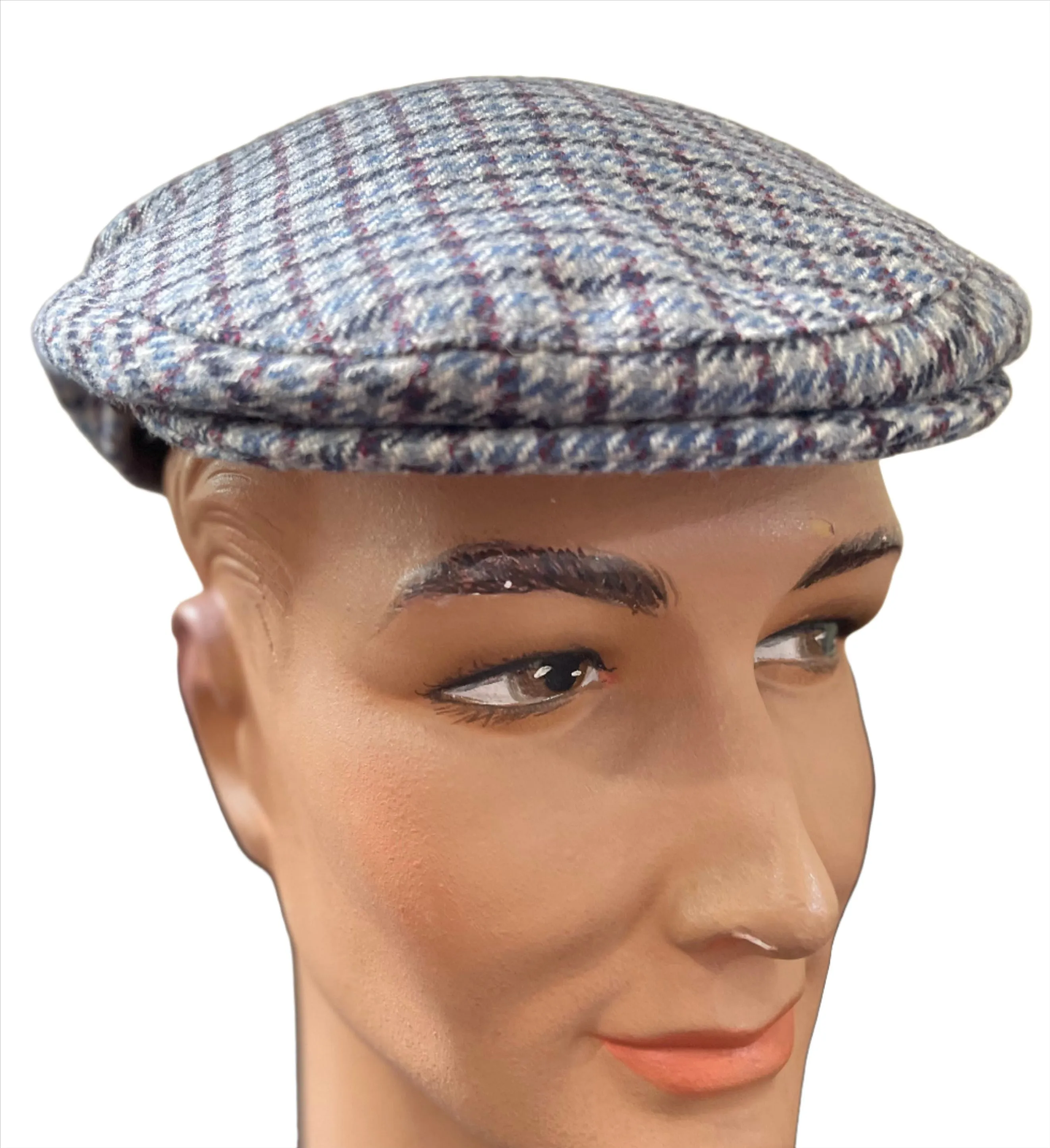 Linney - County Cap - Wool Blend - Tweed - Blues and Plum