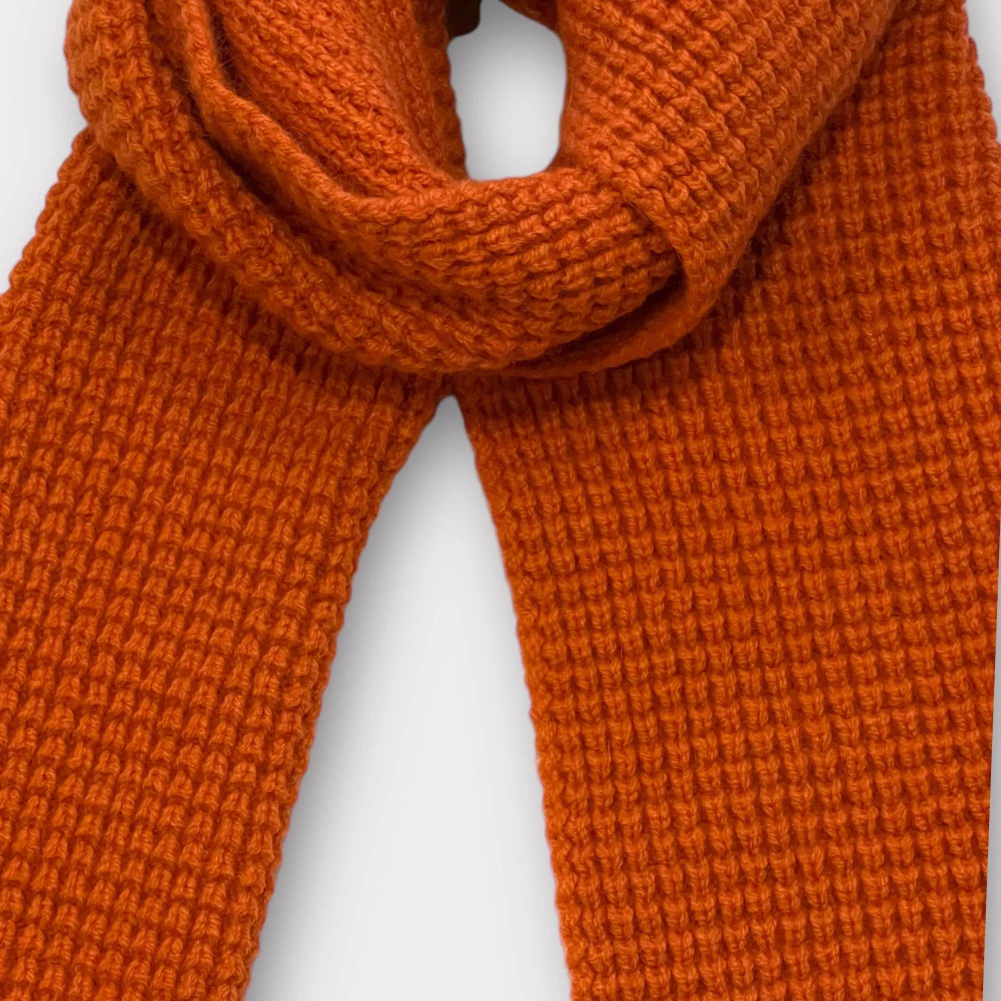 Mackie Oban Pineapple Stitch Scarf Orange Glow