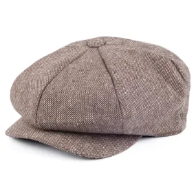 Marl Tweed Big Apple Cap Brown Wholesale Pack