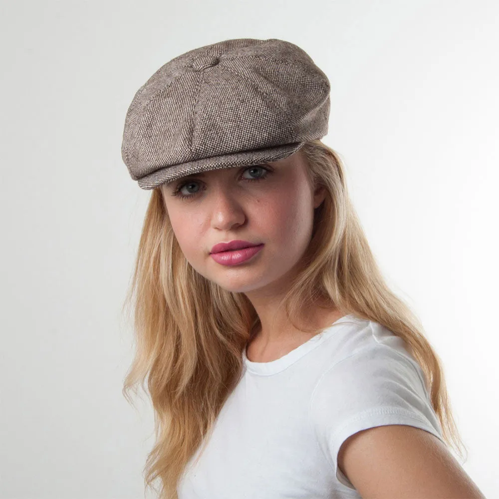 Marl Tweed Newsboy Cap Brown Wholesale Pack