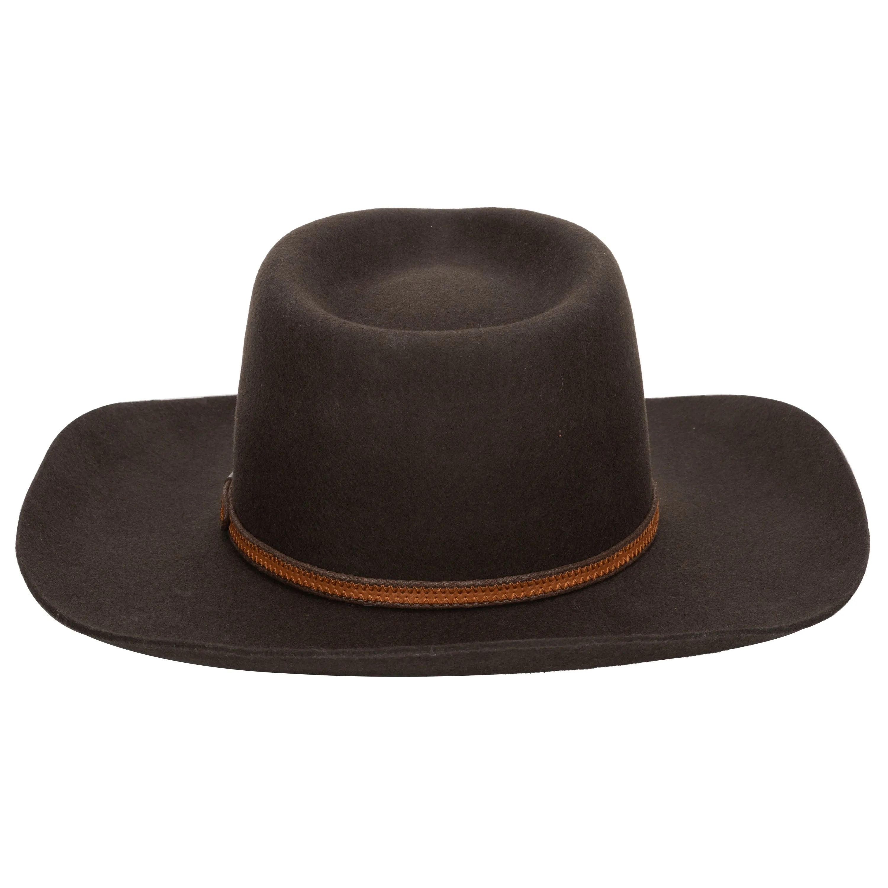 Men's Wool Felt Western Fedora With Faux Leather Band