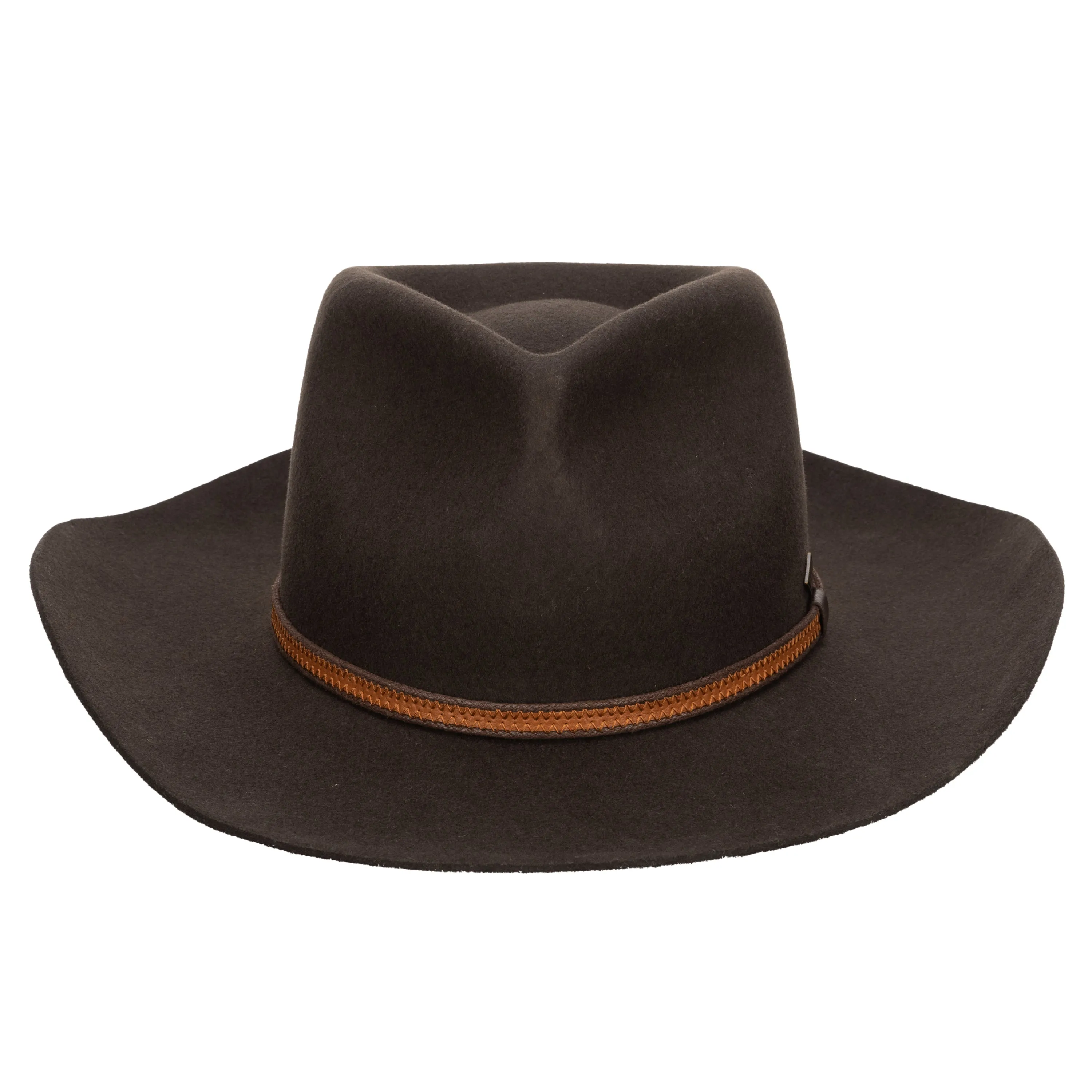 Men's Wool Felt Western Fedora With Faux Leather Band