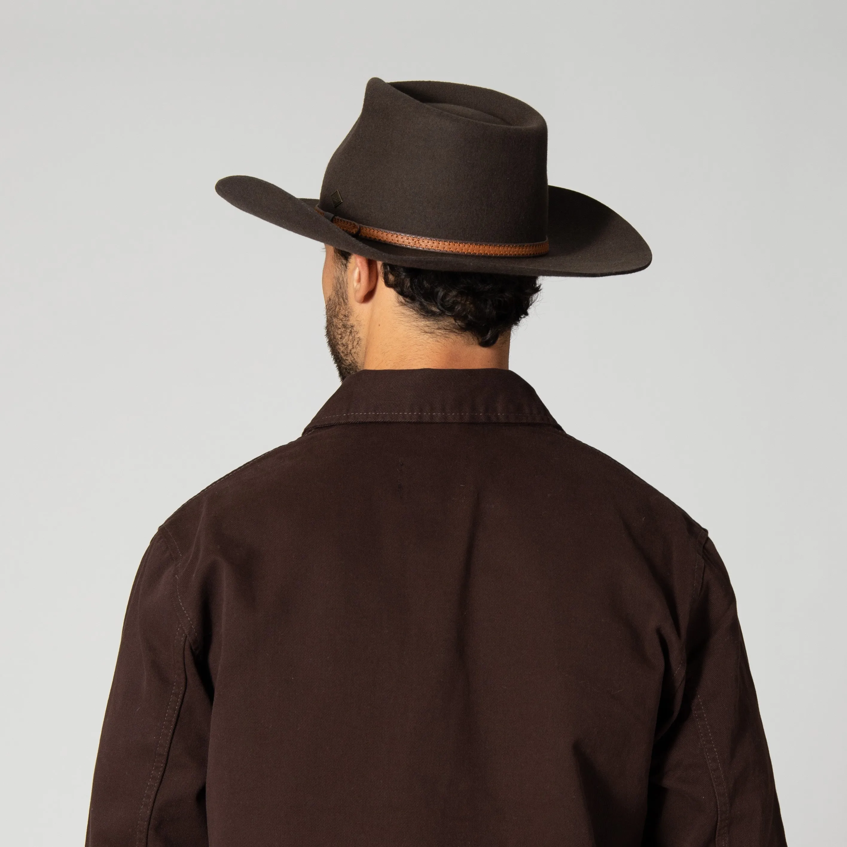 Men's Wool Felt Western Fedora With Faux Leather Band