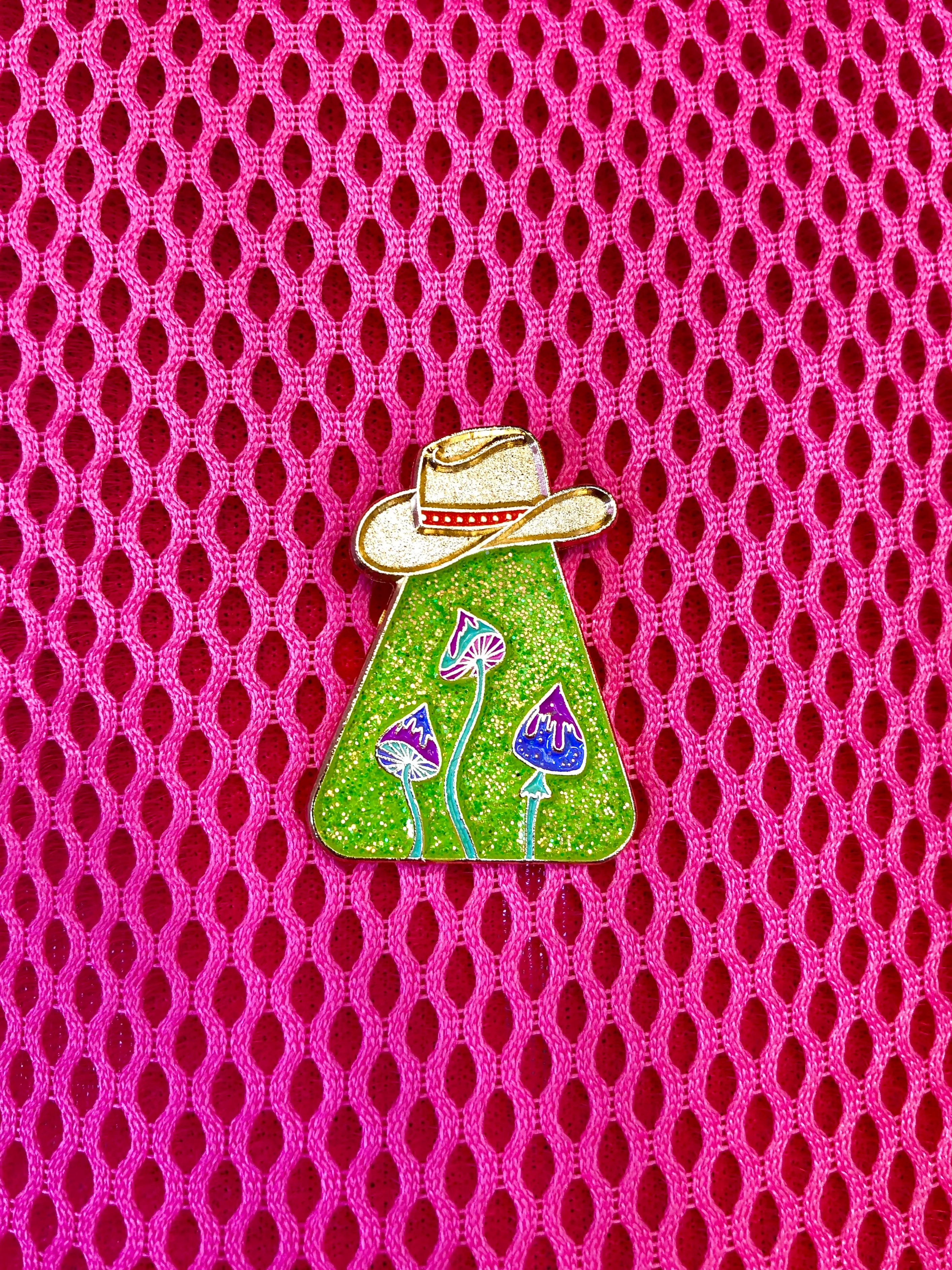 Mushroom Abduction Enamel Pin Badge