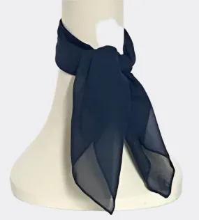 Navy Chiffon Scarf